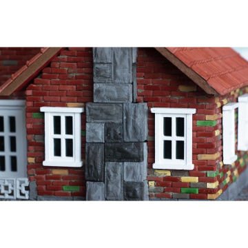 Eshel Maket Çizgili Cephe Tuğlası Kırmızı 1/24 1.4x0.6x0.7cm
