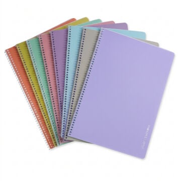 Çınar Uni Note PP Kapak Spiralli Okul Defteri Pastel A4 40yp Kareli