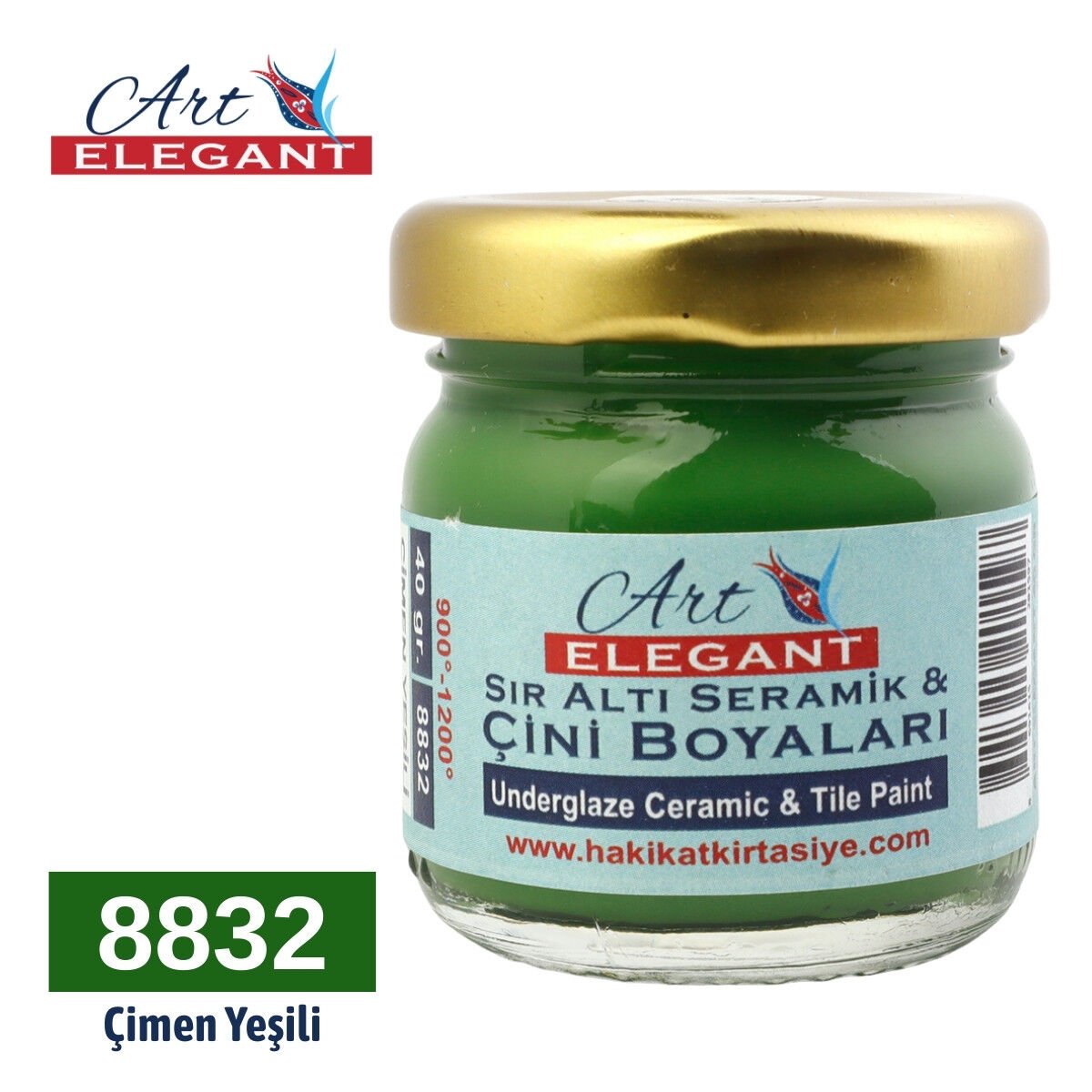 Art Elegant Seramik ve Çini Boya 40gr 8832 Çimen Yeşili