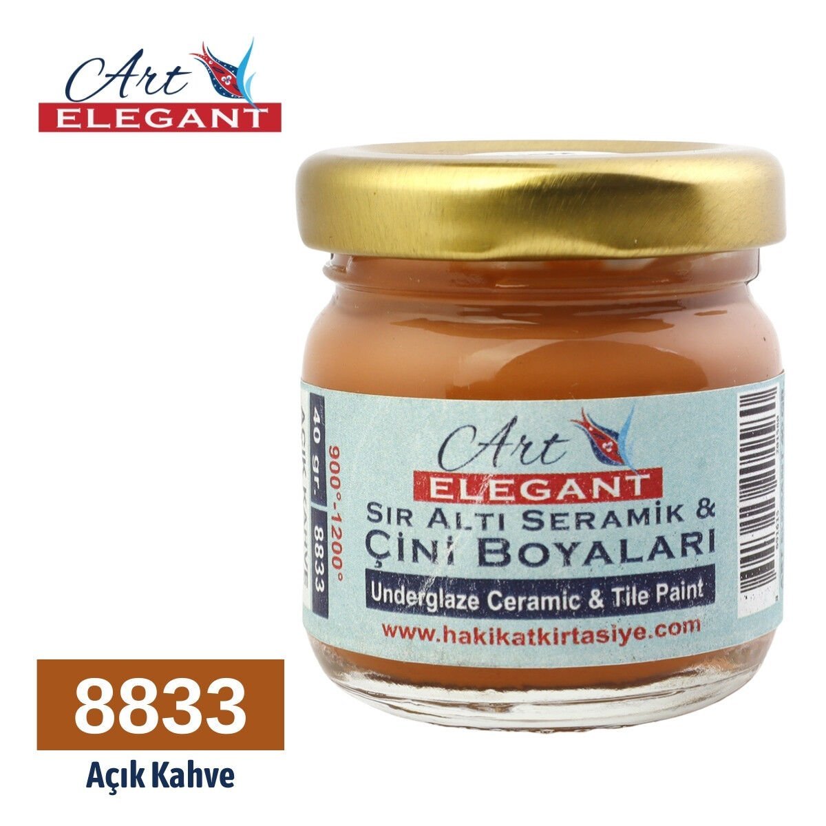 Art Elegant Seramik ve Çini Boya 40gr 8833 Açık Kahve