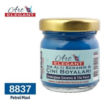 Art Elegant Seramik ve Çini Boya 40gr 8837 Petrol Mavi