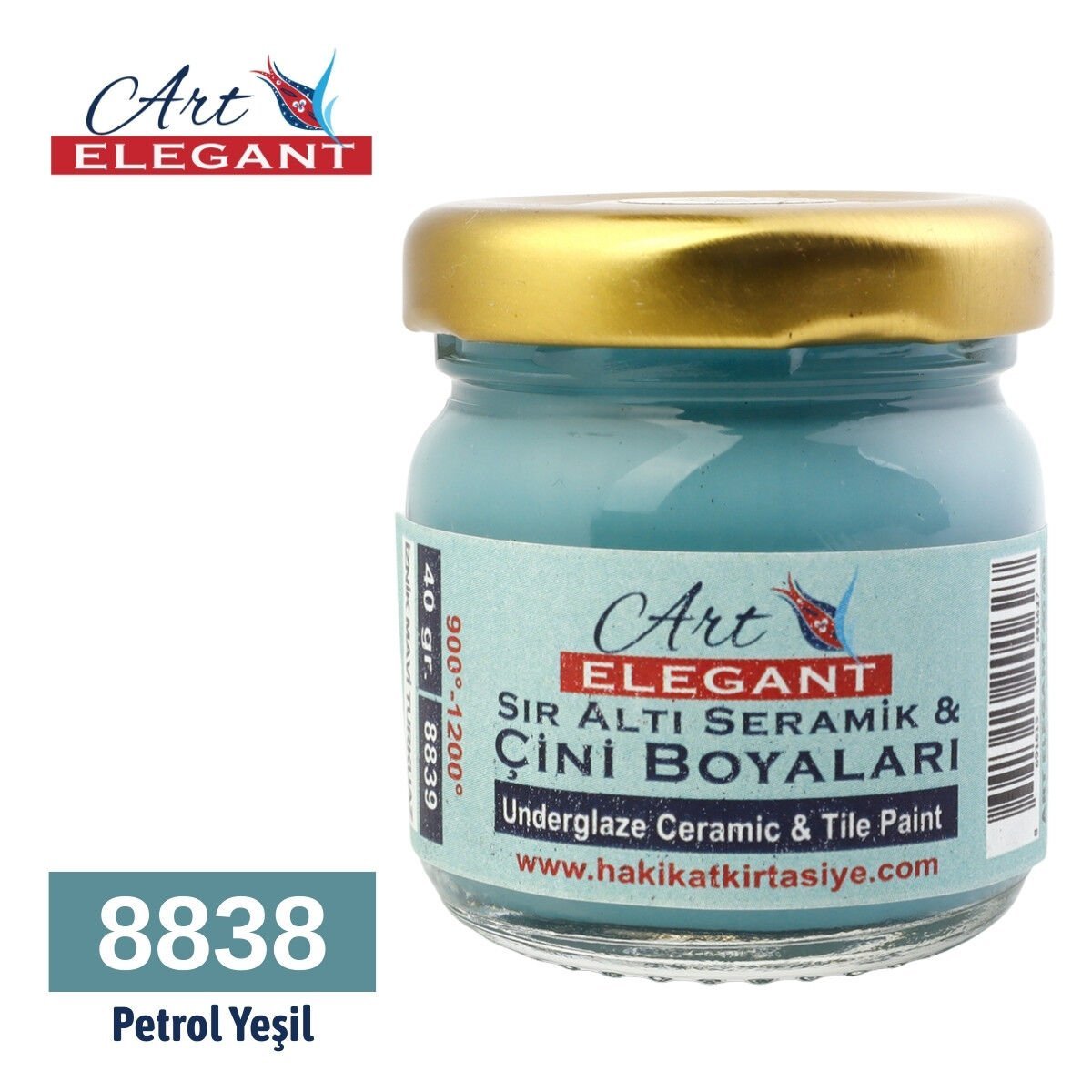 Art Elegant Seramik ve Çini Boya 40gr 8838 Petrol Yeşil