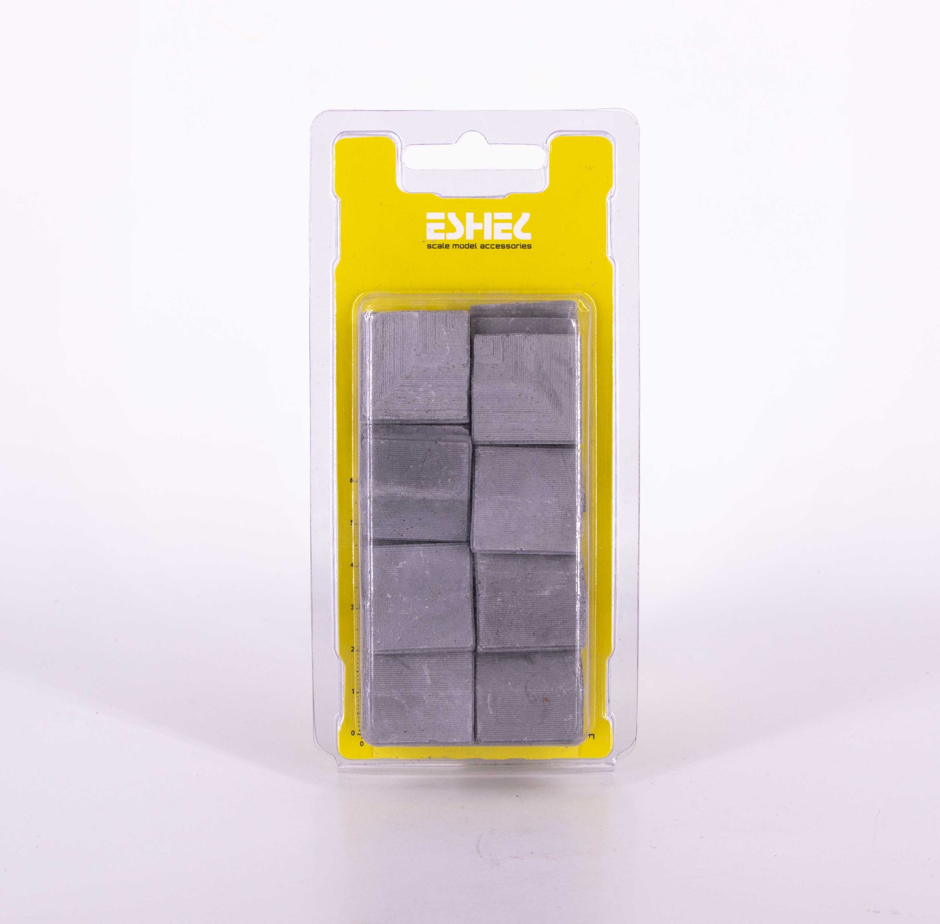 Eshel Maket Duvar Üstü ve Köşe Taşı Gri 1/12 2.5x1x1.2cm