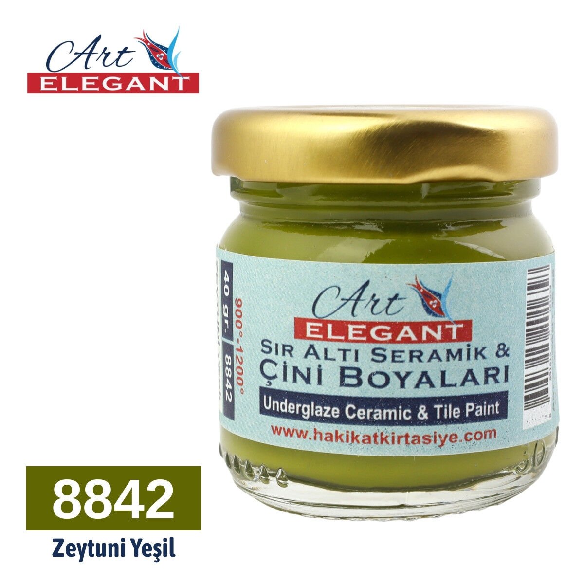 Art Elegant Seramik ve Çini Boya 40gr 8842 Zeytuni Yeşili