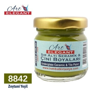 Art Elegant Seramik ve Çini Boya 40gr 8842 Zeytuni Yeşili
