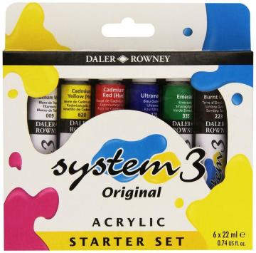 Daler Rowney System 3 Akrilik Boya Başlangıc Seti 6 x 22ml