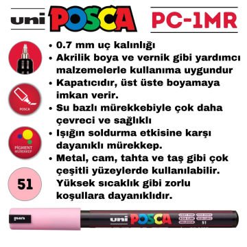 Uni Posca Marker PC-1MR Ultra Fine 0.7mm Light Pink