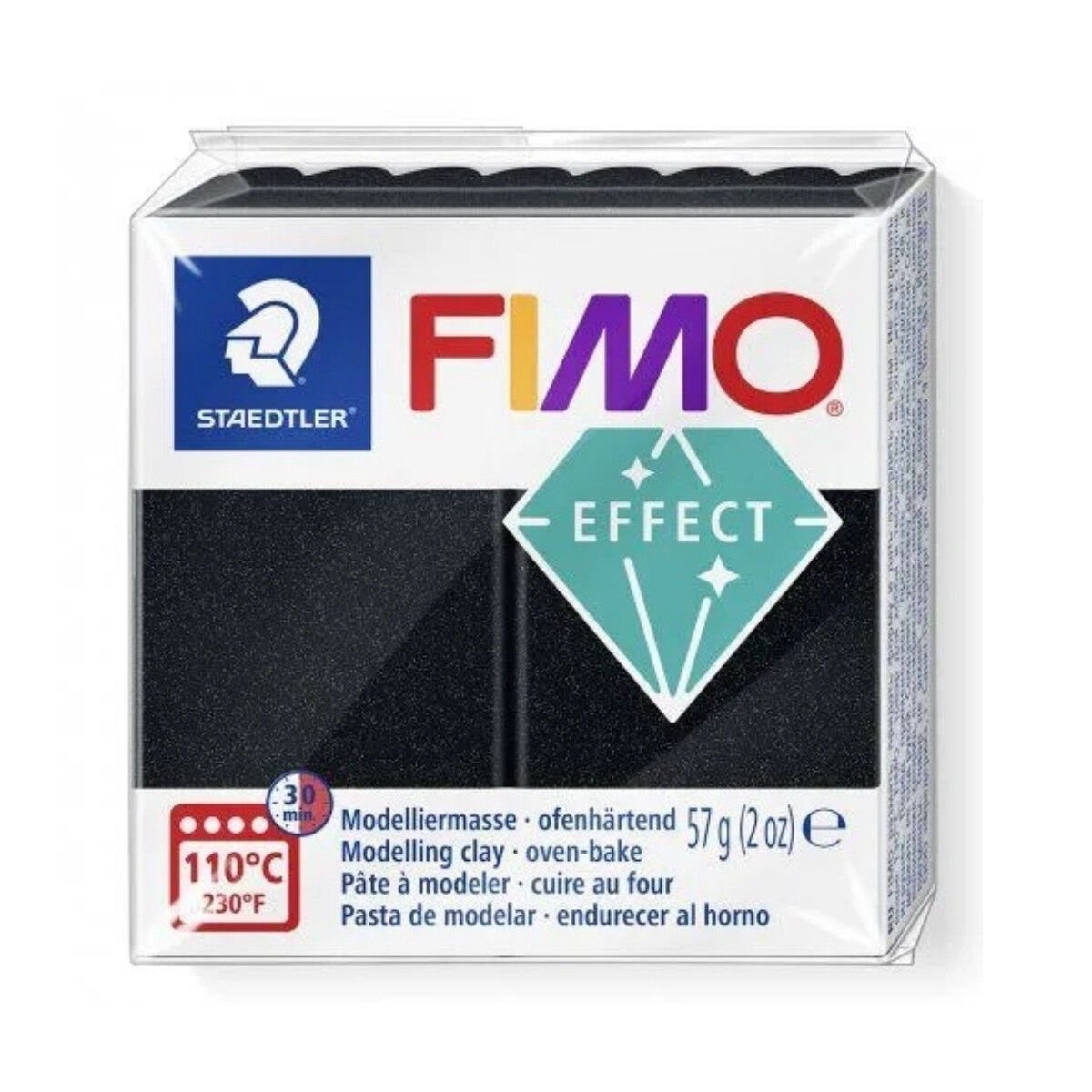 Fimo Effect Glitter Polimer Kil 57gr 907 Sedefli Siyah
