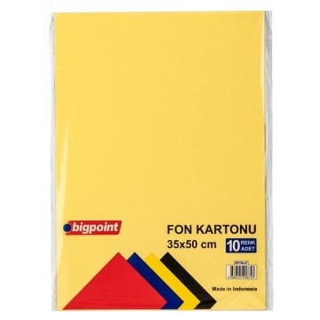 Bigpoint Fon Kartonu 35x50cm Karışık 10 Renk