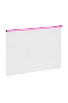 Kraf Fermuarlı Dosya A4 Pembe