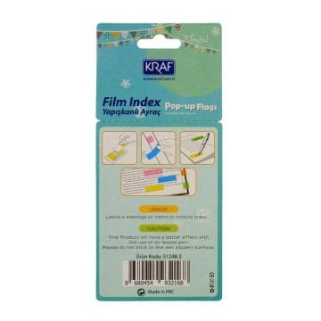 Kraf İndex Film (PP) 12x45mm 5li x30yp Pop-up Pastel 51248-2