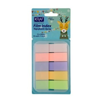Kraf İndex Film (PP) 12x45mm 5li x30yp Pop-up Pastel 51248-2