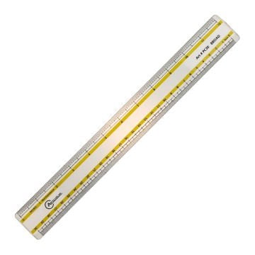 Artscholar Şeffaf Santimetre-İnch Ölçekli Plastik Cetvel 30cm
