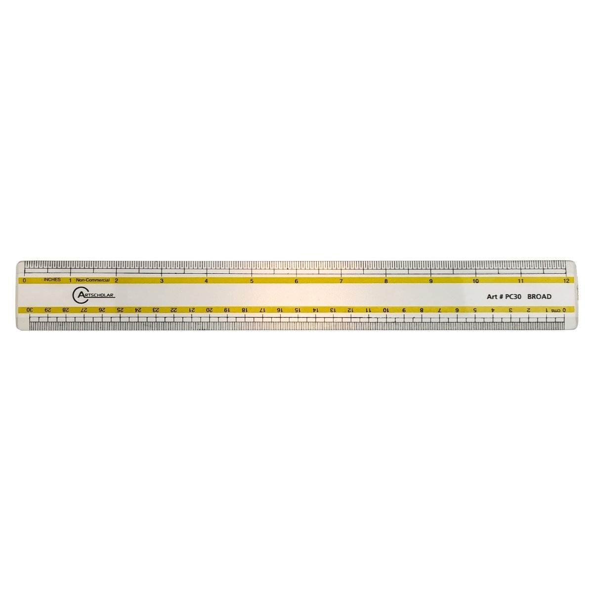 Artscholar Şeffaf Santimetre-İnch Ölçekli Plastik Cetvel 30cm