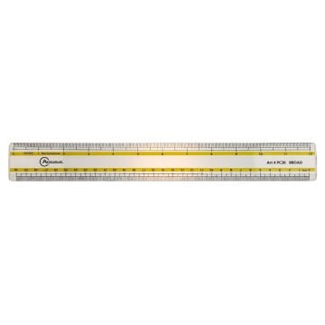 Artscholar Şeffaf Santimetre-İnch Ölçekli Plastik Cetvel 30cm