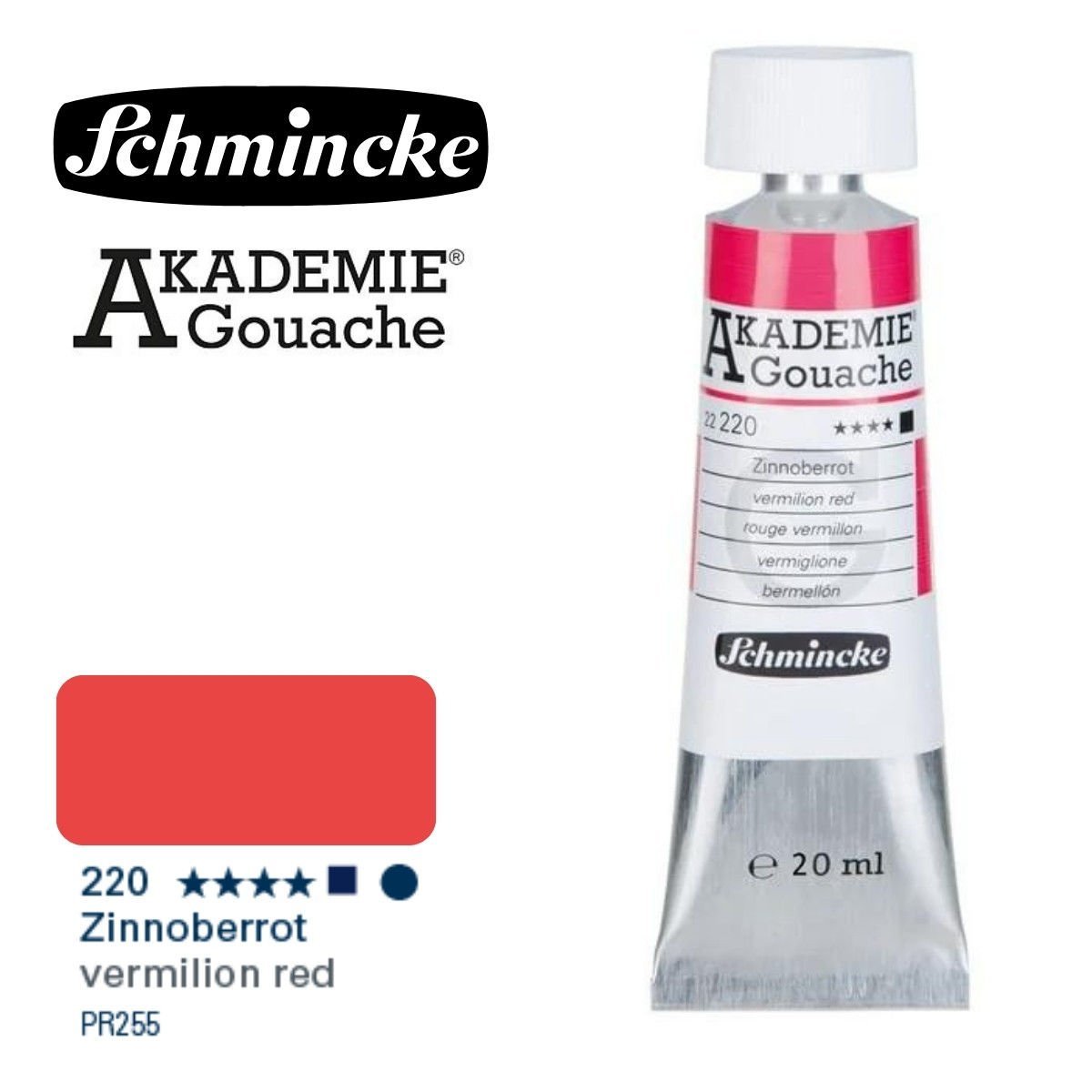 Schmincke Akademie Guaj Boya 20ml 220 Vermilion Red