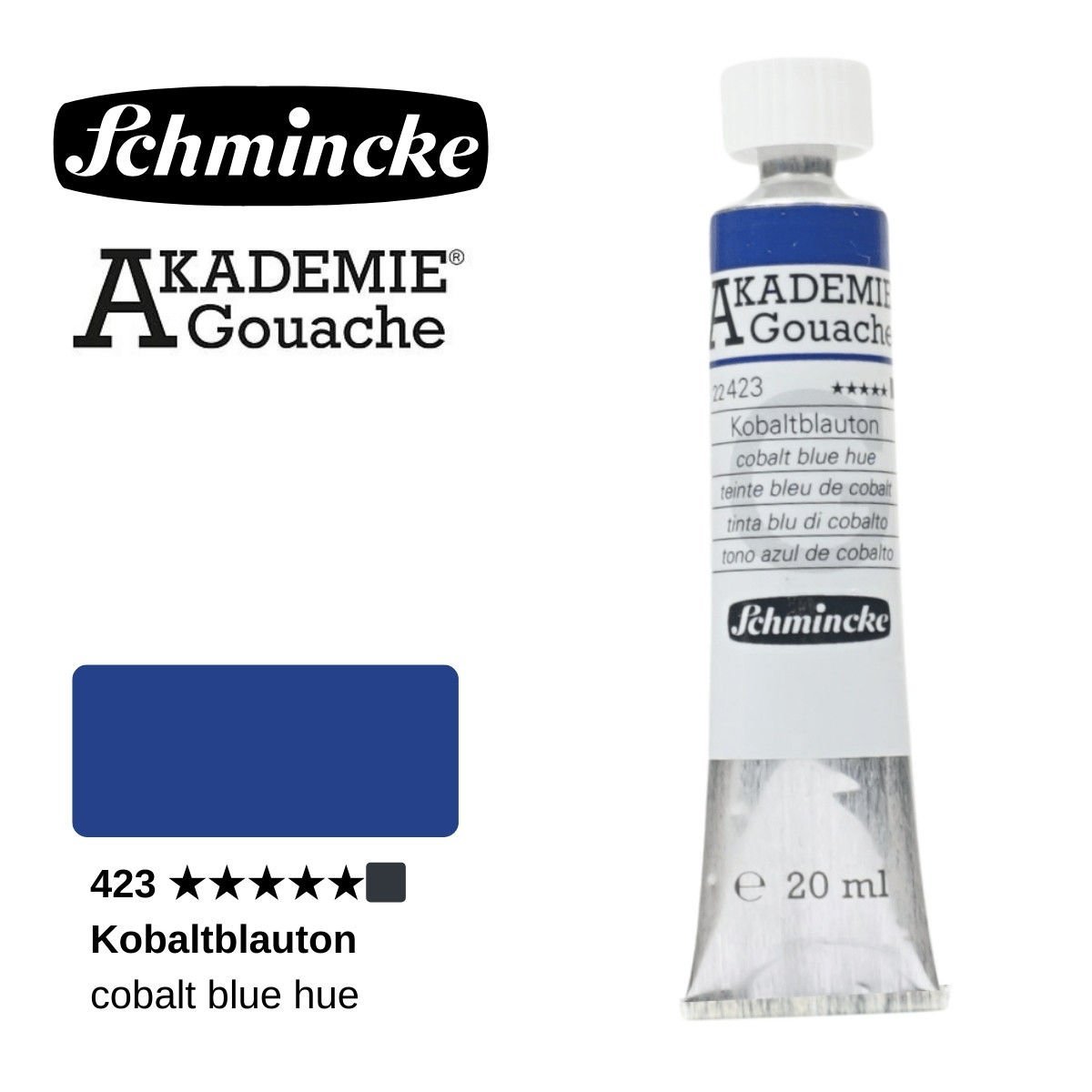 Schmincke Akademie Guaj Boya 20ml 423 Cobalt Blue Hue