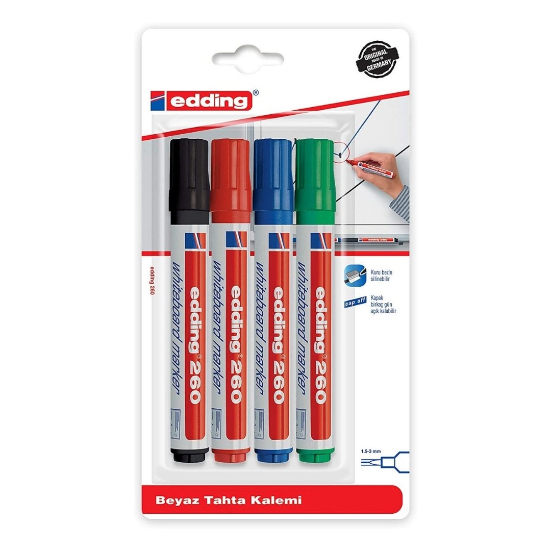 Edding 260 Beyaz Tahta Kalemi 4lü Blister
