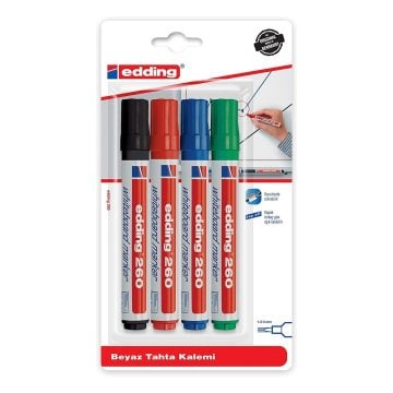 Edding 260 Beyaz Tahta Kalemi 4lü Blister