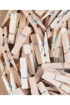 Kraf Kids Ahşap Mandal Naturel Büyük 25li Paket