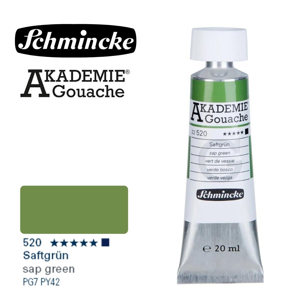 Schmincke Akademie Guaj Boya 20ml 520 Sap Green
