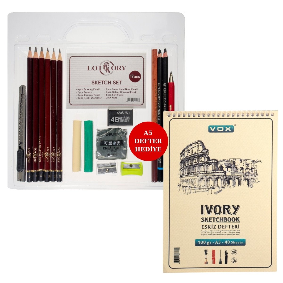 Art Elegant Artist Çizim Eskiz Seti 18 Parça