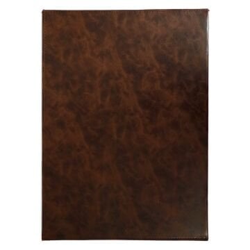 Art Elegant Suni Deri Cepli Yazı Altlığı 25x35cm Desenli Koyu Kahverengi