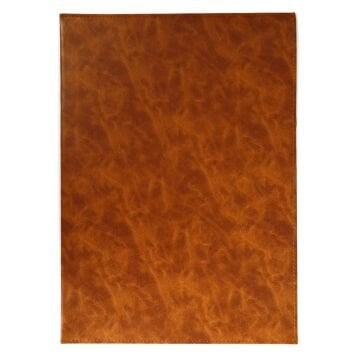 Art Elegant Suni Deri Cepli Yazı Altlığı 25x35cm Desenli Taba