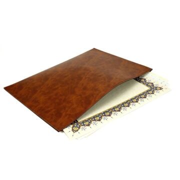Art Elegant Suni Deri Cepli Yazı Altlığı 25x35cm Desenli Taba