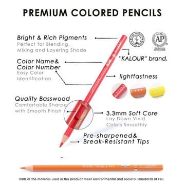 Kalour Kuru Boya Kalem Seti Metal Kutu 120li