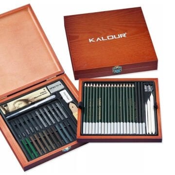 Kalour Sketching Eskiz Kalem Seti Ahşap Kutu 58li