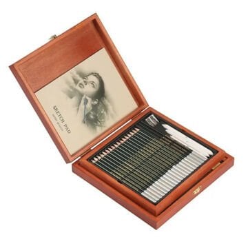 Kalour Sketching Eskiz Kalem Seti Ahşap Kutu 58li