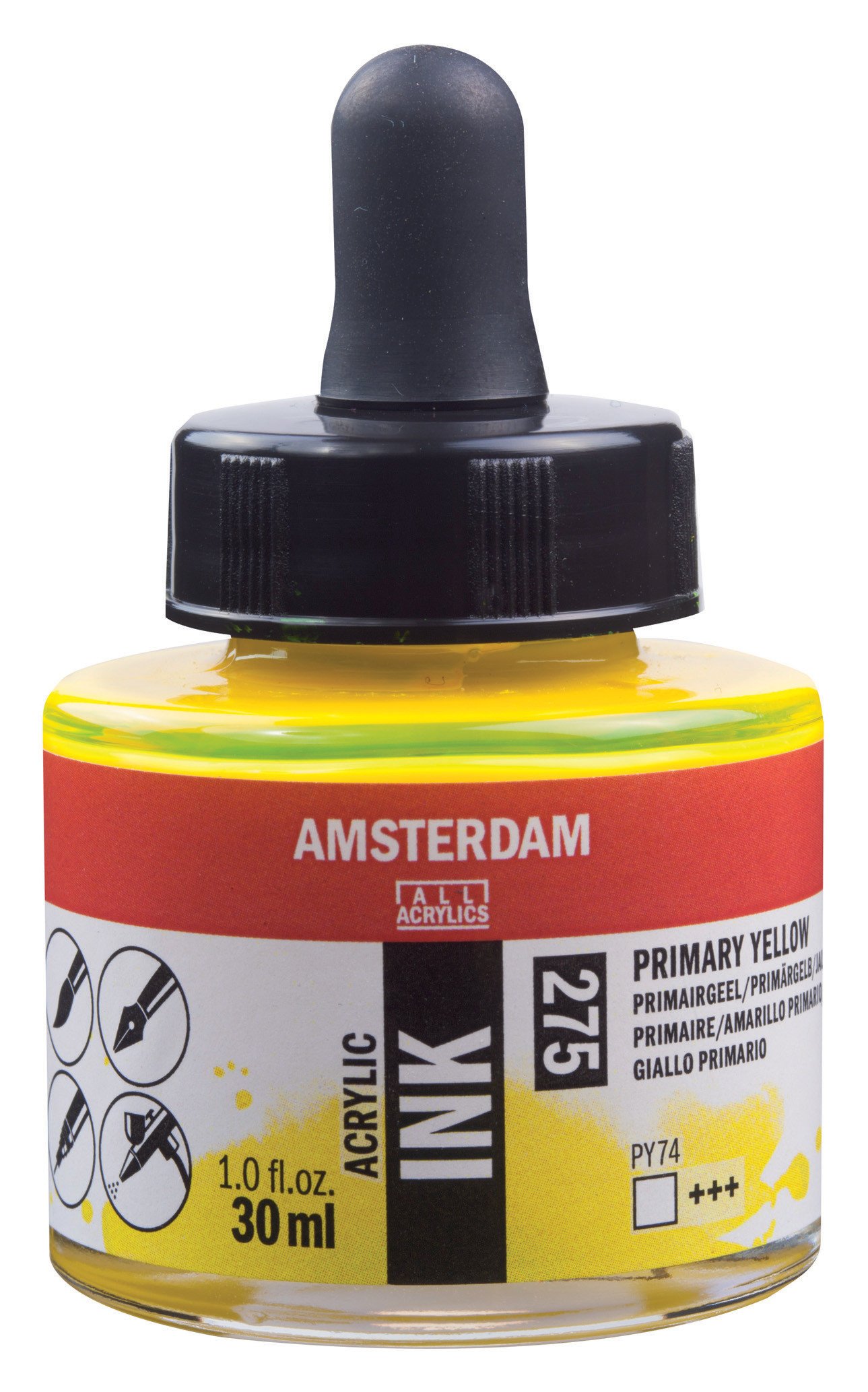 Amsterdam Sıvı Akrilik Mürekkep Boya 30ml 275 Azo Primary Yellow