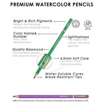 Kalour Aquarelle Sulu Boya Kalem Seti Metal Kutu 120li