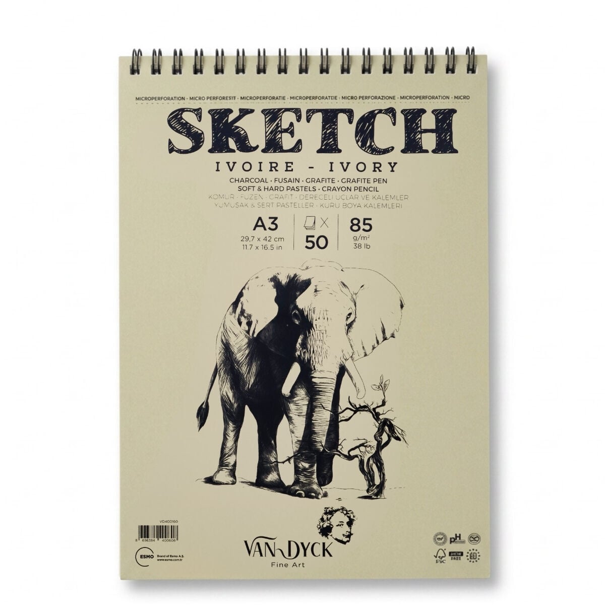 Van Dyck Sketch Çizim Bloğu Ivory A3 85gr 50yp