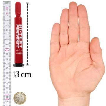 Hi-Text Permanent Asetat Marker Yuvarlak Uç Kırmızı