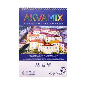 Van Dyck Akvamix Çok Amaçlı Çizim Defteri A4 200gr 20yp Dokulu
