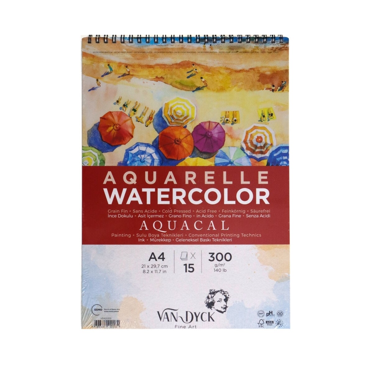 Van Dyck Aquarelle Sulu Boya Defteri Aquacal A4 300gr 15yp