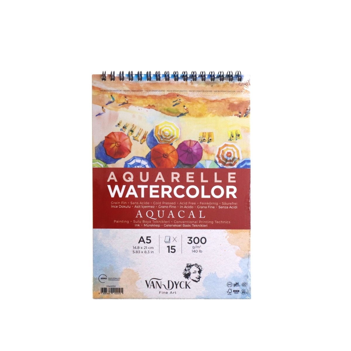 Van Dyck Aquarelle Sulu Boya Defteri Aquacal A5 300gr 15yp
