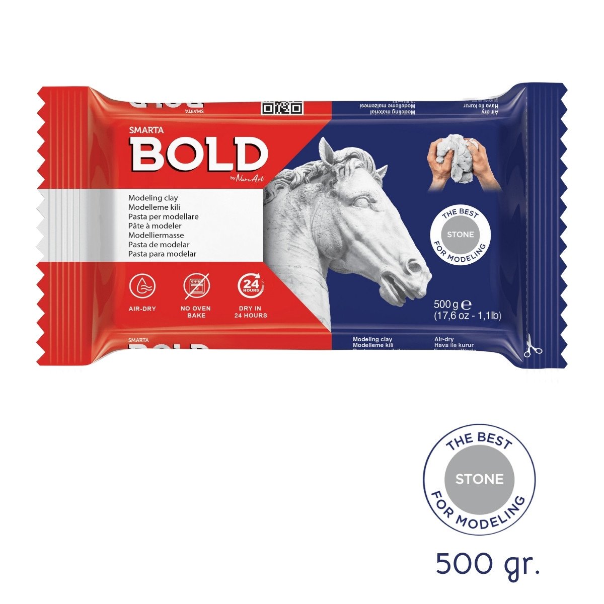 Smarta Bold Modelleme Hamuru 500gr Taş Gri