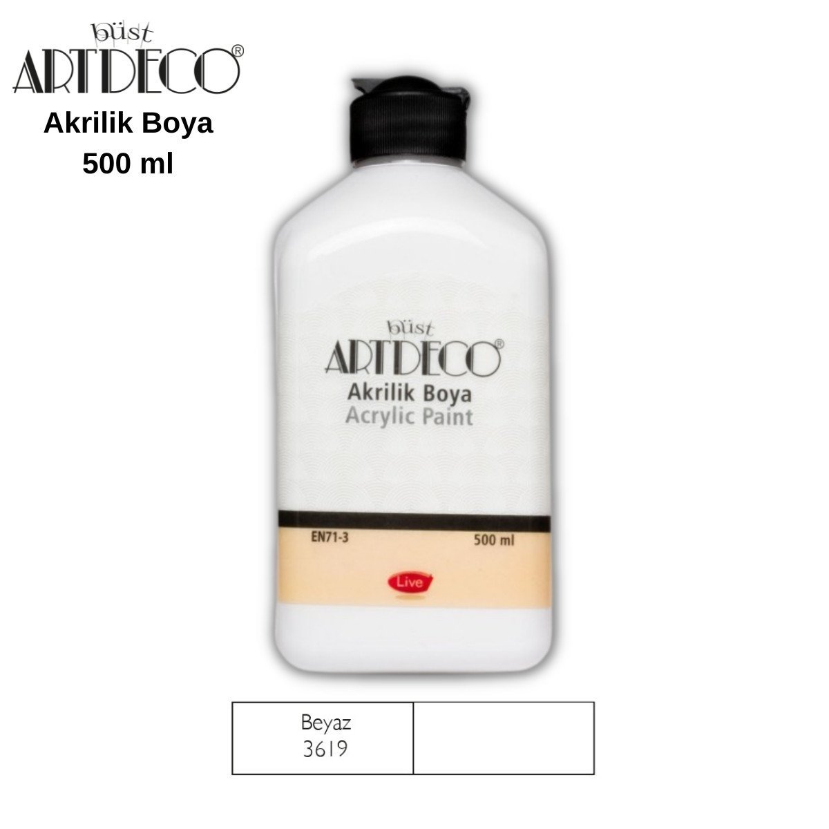 Artdeco Akrilik Boya 500ml 3619 Beyaz