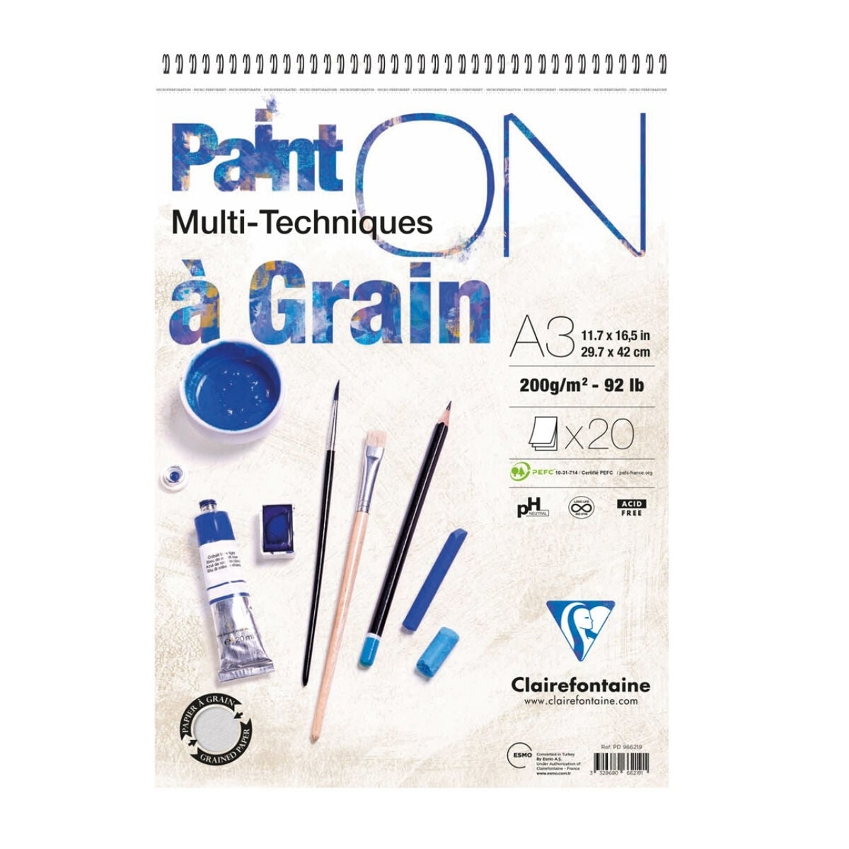 Clairefontaine Paint On A Grain Çok Amaçlı Blok A3 200gr 20yp