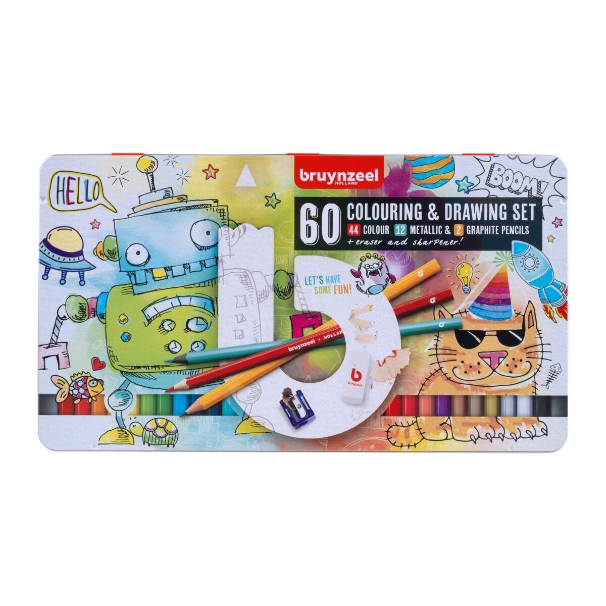 Bruynzeel Colouring & Drawing Kuru-Sulu-Metalik-Dereceli Kalem Çizim Seti 60lı Kids