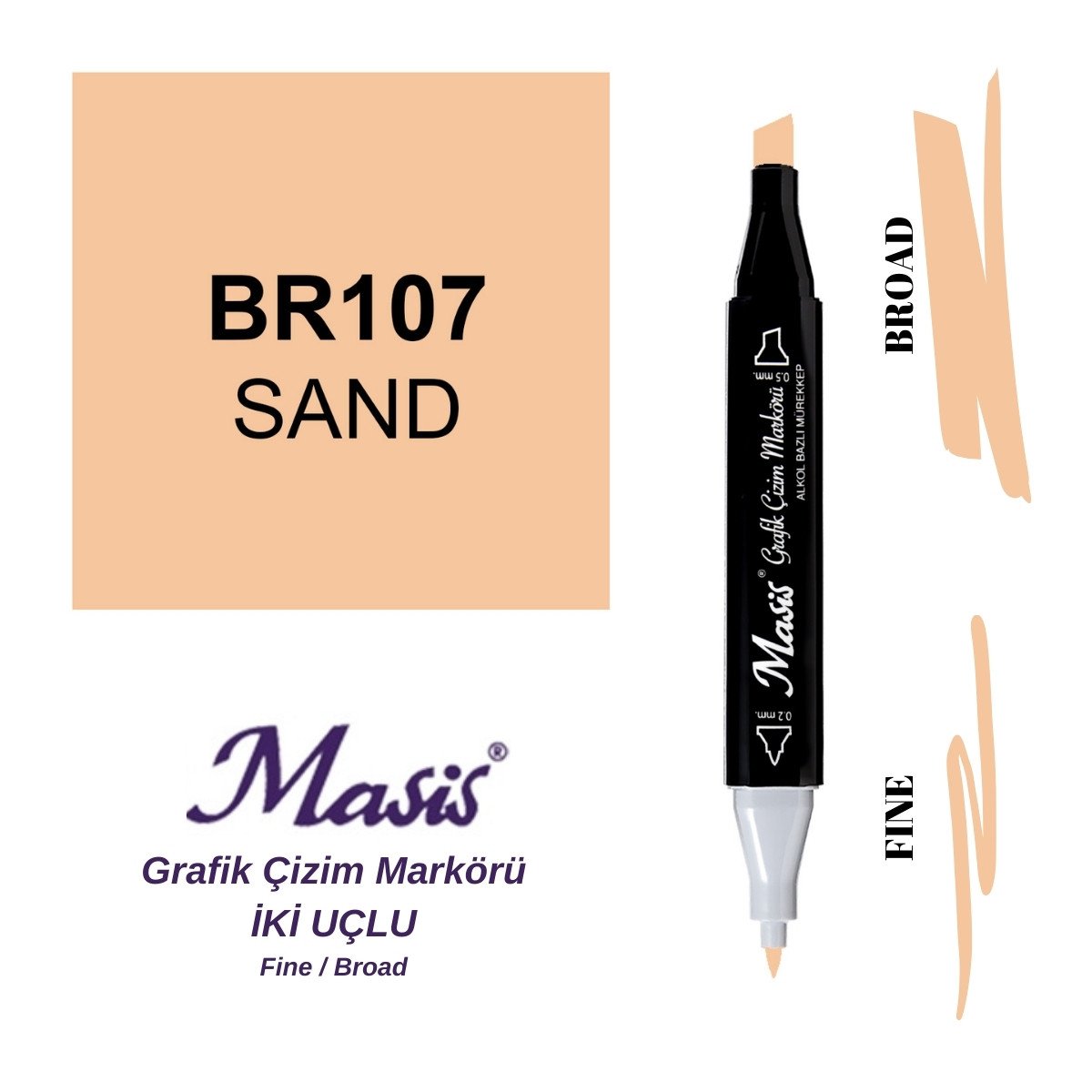 Masis Twin Çift Uçlu Marker Kalemi 107 Sand