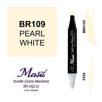 Masis Twin Çift Uçlu Marker Kalemi 109 Pearl White