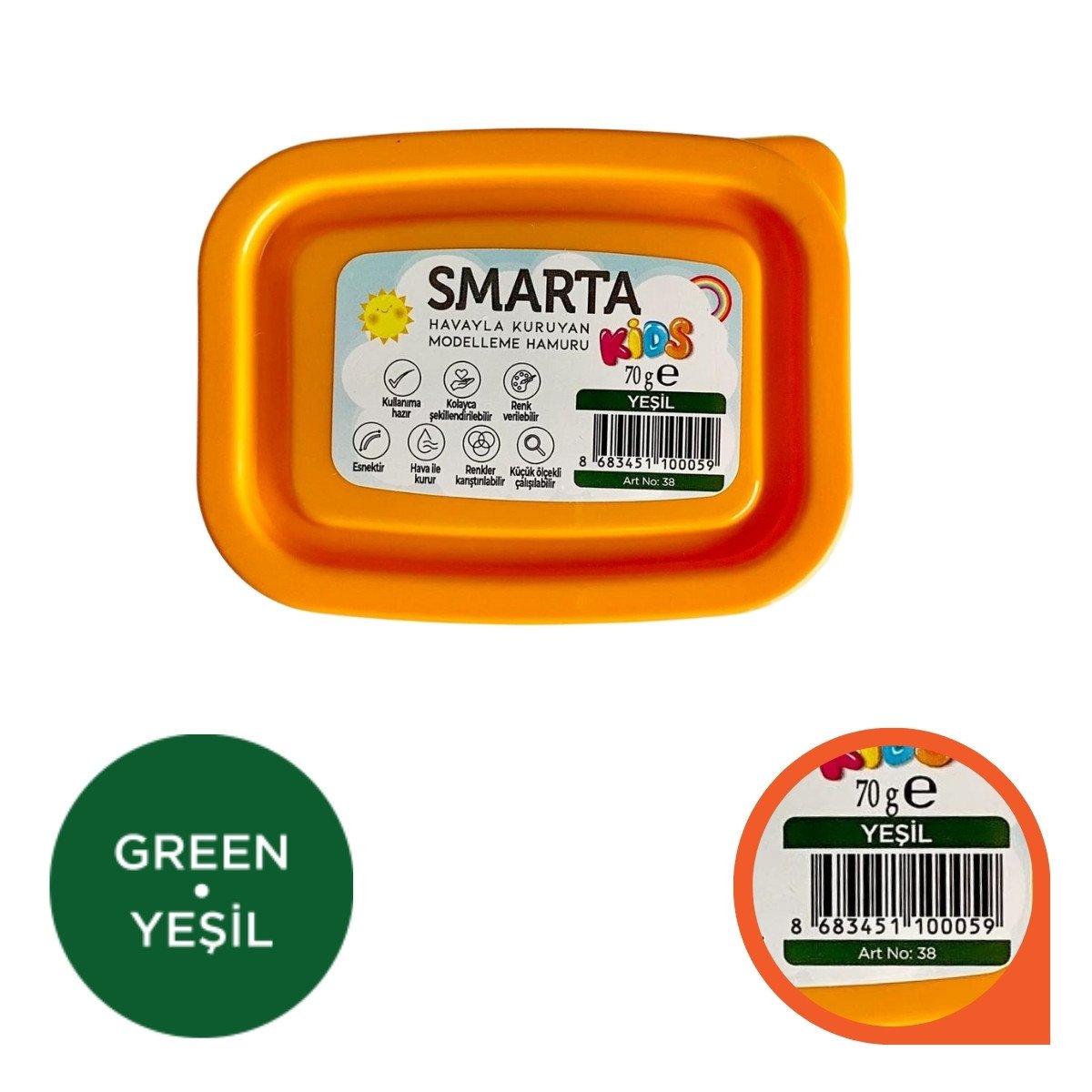 Smarta Kids Modelleme Hamuru 70gr Yeşil