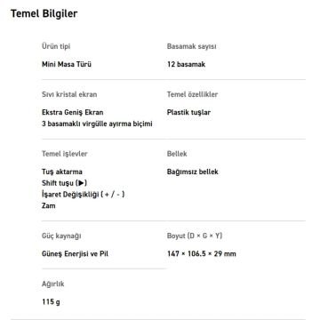 Casio Hesap Makinesi MX-12B-LB