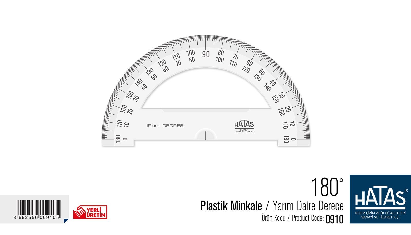 Hatas Plastik Minkale Yarım Daire 15cm