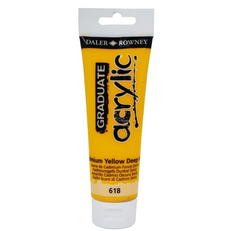 Daler Rowney Graduate Akrilik Boya 120ml 618 Cadmium Yellow Deep Hue