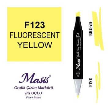Masis Twin Çift Uçlu Marker Kalemi 123 Fluorescent Yellow